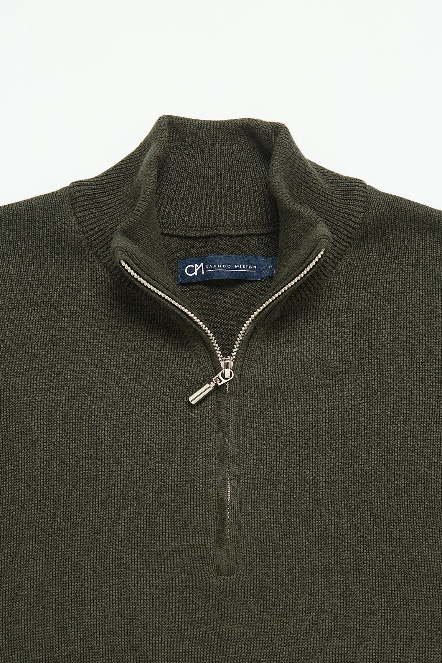 Saco Half Zip Algodón Verde Militar